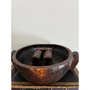 Antique Bolivian Aymara Wedding Ritual Bowl – 19th Century Hand Carved Wood